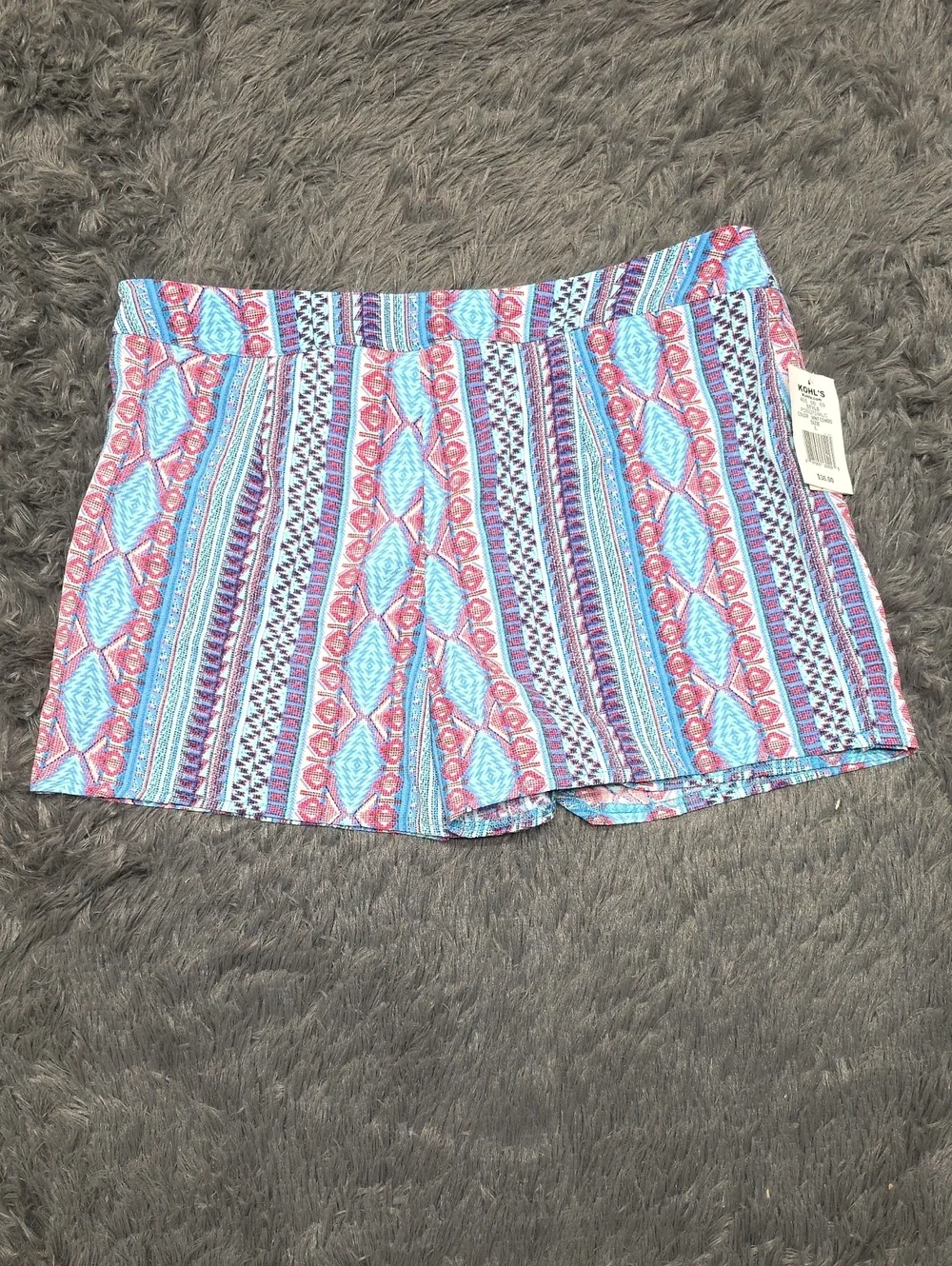 Pink Republic Striped Aztec Skort - Blue & Pink. Size L. NWT